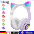Bluetooth Katze Ohr Kopfhörer Gaming Headset Kopfhörer mit LED Licht für Kinder