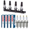 4x TOPRAN Zündspule + 4x BOSCH Zündkerze DOUPLEPLATINUM für Opel Combo