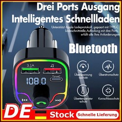 FM Transmitter Auto Kfz Radio Adapter mit Dual USB Ladegerät PD Bluetooth 5.0 DE