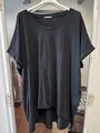 Italy Damen T-Shirt Shirt Tunika Oversize Kurzarm Layer 34-46/48 Schwarz