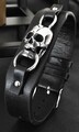 Leder Armband Skull Totenkopf Edelstahl Biker AE48