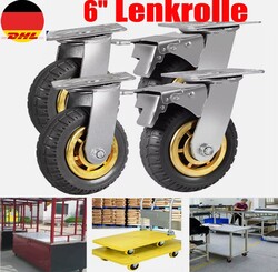 4er Set 150mm Schwerlastrollen 1000KG Lenkrollen Transportrollen Möbelrollen DHL