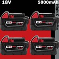 2x Original Akku Für Milwaukee M18 M18B5 18V XC 5.0Ah 8.0Ah Li-Ion 48-11-1860