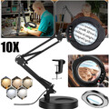 Lupe mit Licht und Ständer 10X stufenlos dimmbare LED-Schreibtischlampe 84 LED