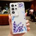 Hülle Für Samsung S25 S24 S23 A56 A05s A15 A55 Glitzer Diamant Blume Klar Cover