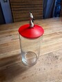 Alessi Glasdose Hunderleckerli, roter Deckel