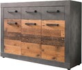 Schuhschrank / Schuhkommode in Graphit Grau mit Old Wood  -Indy - 117 x 86 x 37