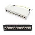 Cat8 Patchpanel 12 Port Netzwerk Verteilerfeld geschirmt Keystone Cat8.1 Aufputz