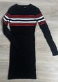 H&M Divided Strick Kleid kurz Damen schwarz weiß rot  