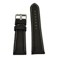 Uhrenarmband 24mm Echt Leder Braun Mit Weißer Nacht Art.10