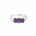 2.55 Karat Amethyst Verlobungsring 925 Massives Sterlingsilber