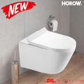 Design Hänge WC Spülrandlos Toilette abnehmbarer WC Sitz mit Softclose HOROW