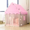 Kinderzelt Schloss Mädchen Rosa 130x100x115 cm LED Spielhaus Indoor Outdoor