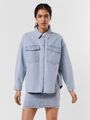 VERO MODA Damen Oversized Denim Bluse Lockeres Oberteil Jeans Hemd VMPALOMA NEU