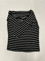 Damen Langarmshirt mit schwarz-weißem Streifenmuster, Größe S