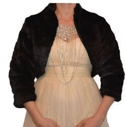 BOLERO  ABEND JACKE STOLA  IN PELZ OPTIK SEHR WARM SCHWARZ 