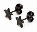 Stern Ohrstecker Stars Sterne Ohrringe Ohrschmuck Schwarz Black Ohr Mode Fashion