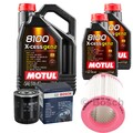 BOSCH Inspektionspaket 7L MOTUL 8100 X-CESS 5W-40 passend für Audi A8 3.0