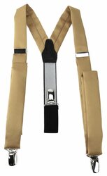 schmaler TigerTie Unisex Hosenträger mit 3 extra starken Clips - dunkelgold Uni