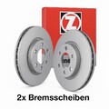 2x ZIMMERMANN Bremsscheibe Hinten 600.1599.20 für VW SEAT