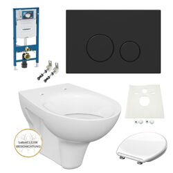 Geberit Vorwandelement Sigma + Design WC + Drückerplatte schwarz matt