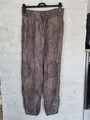 Made in Italy leichte Stoffhose taupe blau gemustert Gr.XL TopZustand