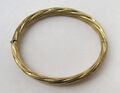 Vintage 375 9ct Gold verdreht gerippt hohl scharniert Armband Armreif - 9,5g