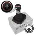 SCHALTKNAUF LEDER SCHALTSACK FÜR AUDI A3 8P1 8PA 03-12 ROT S-LINE DESIGN 6 GANG