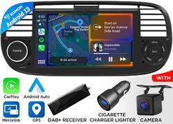 CAM+DAB+Eonon FIAX6 Android 13 Autoradio GPS Navi CarPlay RDS Für Fiat 500 07-15