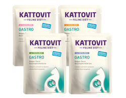 Kattovit Feline Diet Gastro | 20 x 85g Mixpaket | bestehend aus 4 Sorten