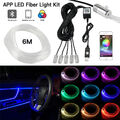 6M Auto RGB LED Ambientebeleuchtung Fußraumbeleuchtung Lampe Lichtleiste APP USB