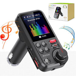 FM Transmitter Bluetooth5.0 KFZ Dual USB Auto Ladegerät für Handy Radio Adapter