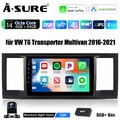 DAB+ 4+64GB Android 14 Autoradio Carplay Navi KAM Für VW T6 Transporter Multivan