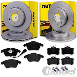 TEXTAR BREMSSCHEIBEN + BELÄGE VORNE+HINTEN für VW GOLF 5 6 CADDY 3 AUDI A3 LEONVA 312x25mm // HA 253x10mm // Bitte PR-Nr. beachten
