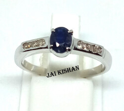 Echter Blauer Saphir Edelstein 925 Sterling Silber Diamant Damen Zweck Ring