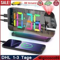 Große LED wecker mit Projektion digital dimmbar Tischuhr Alarm USB Wecker RGB