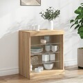 vidaXL Sideboard mit LED-Leuchten Sonoma-Eiche 60,5x37x67 cm