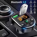 Auto Wireless Bluetooth 5.0 FM Transmitter MP3 Player USB Auto Ladegerät Adapter