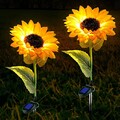 2x LED Solar Gartenstecker Solarlampe Sonnenblume Garten Dekoration Deko Leuchte