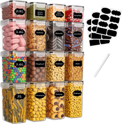 Vorratsdosen Set mit Deckel 16er Aufbewahrungsboxen Frischhaltedosen BPA Frei