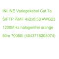 INLINE Verlegekabel Cat.7a S/FTP PiMF 4x2x0.58 AWG23 1200MHz halogenfrei orange