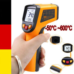 Infrarot Thermometer Pyrometer 12:1 Laser Temperaturmessgerät IR -50°C ~600°C DE