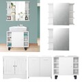 2tlg. Badmöbel Set Badezimmermöbel Badezimmerschrank Badezimmerset Set Weiß