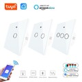 1/2/3Gang Glas Touch Lichtschalter TUYA WiFi Dimmer Ein/Aus-Wandschalter f Alexa