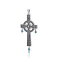 Keltisches Kreuz 925 Sterlingsilber Anhänger Auswahl Von Träne Edelstein Schmuck
