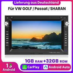 CarPlay 7" Android 13 Autoradio GPS Navi WiFi Für VW Polo Passat B5 Sharan T5 T4
