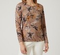 Shirt braun 38 Feinstrickshirt mit Foliendruck "walnuss"  UVP: 44,99€ 1.9536