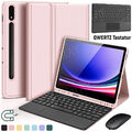 QWERTZ Touchpad Tastatur Hülle Maus für Samsung Galaxy Tab S9 FE Mit Stifthalter