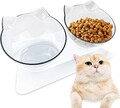 2x Katze Napf Set, erhöht, transparent, Futter/wasser, Zubehör für Katzen