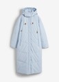 Neu Warmer Steppmantel mit Kapuze Gr. 40 Softblau Damen Stepp-Mantel Jacke Coat